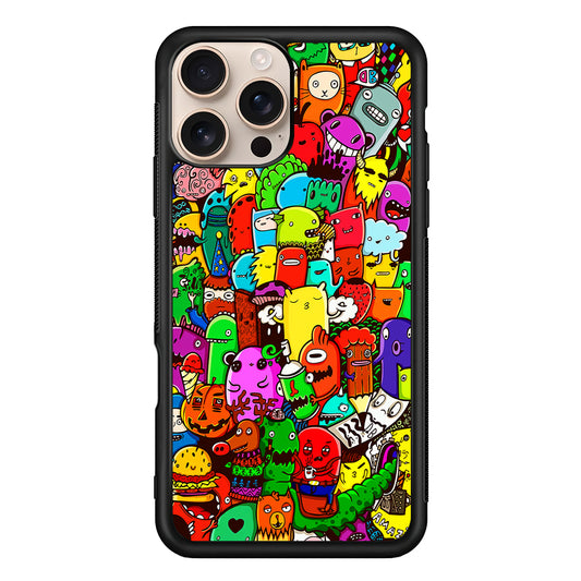 Cartoon Doodle Drawing Art iPhone 16 Pro Case - iPhone 16 Pro