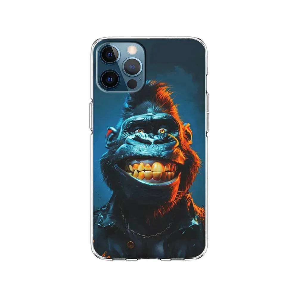 Cartoon Gorilla Smiles Wide iPhone 15 Pro Max Case-Clear Soft Case-Xtracase
