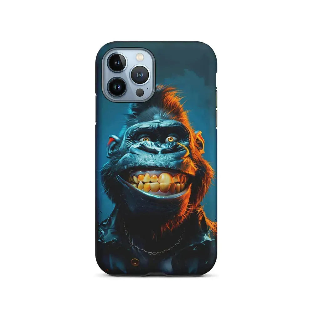Cartoon Gorilla Smiles Wide iPhone 15 Pro Max Case-2 in 1 Tough Case-Xtracase
