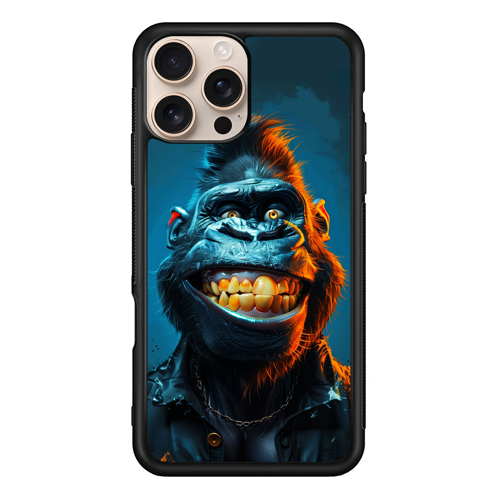 Cartoon Gorilla Smiles Wide iPhone 16 Pro Max Case - iPhone 16 Pro Max