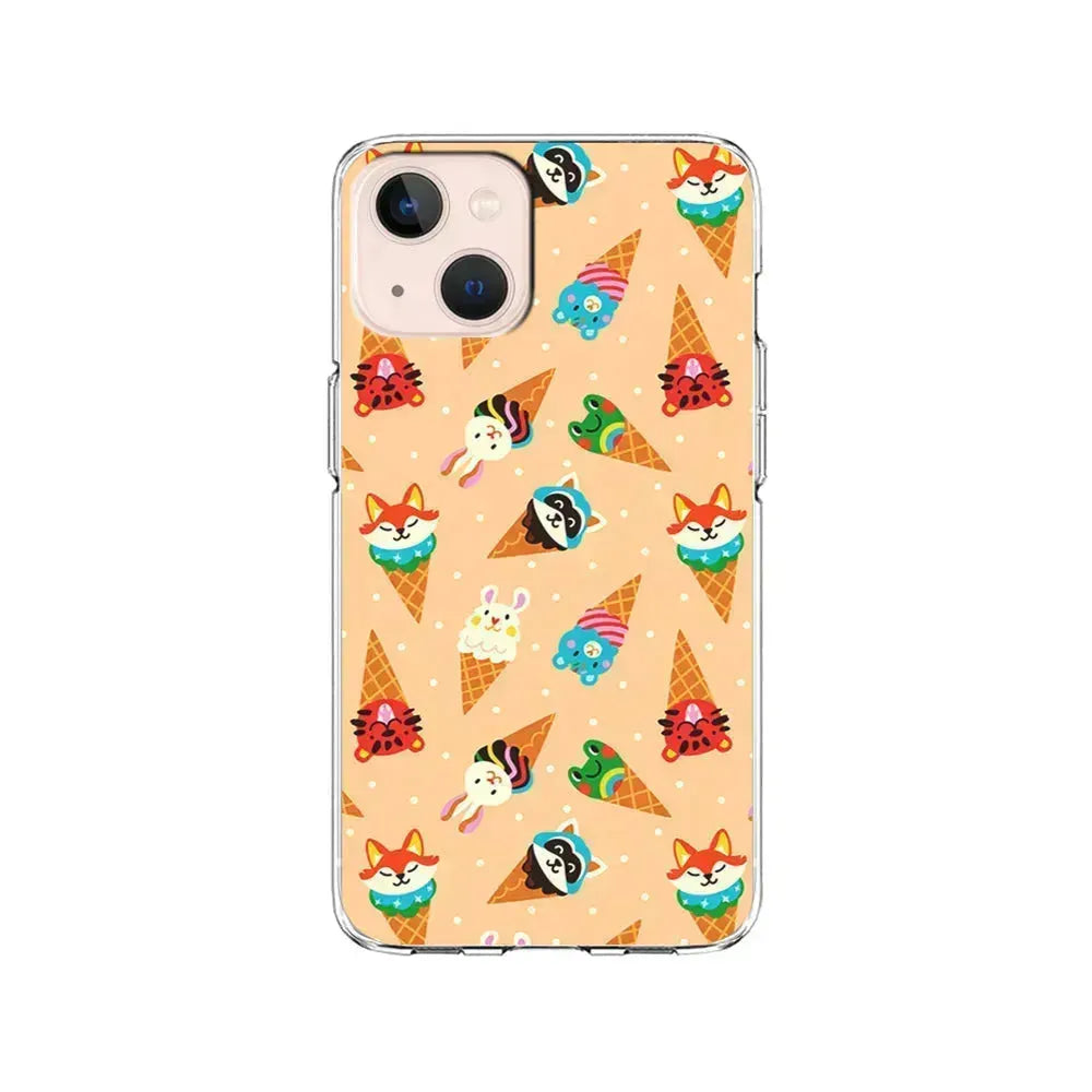 Cartoon Ice Cream Cones iPhone 13 Mini Case-Clear Soft Case-Xtracase
