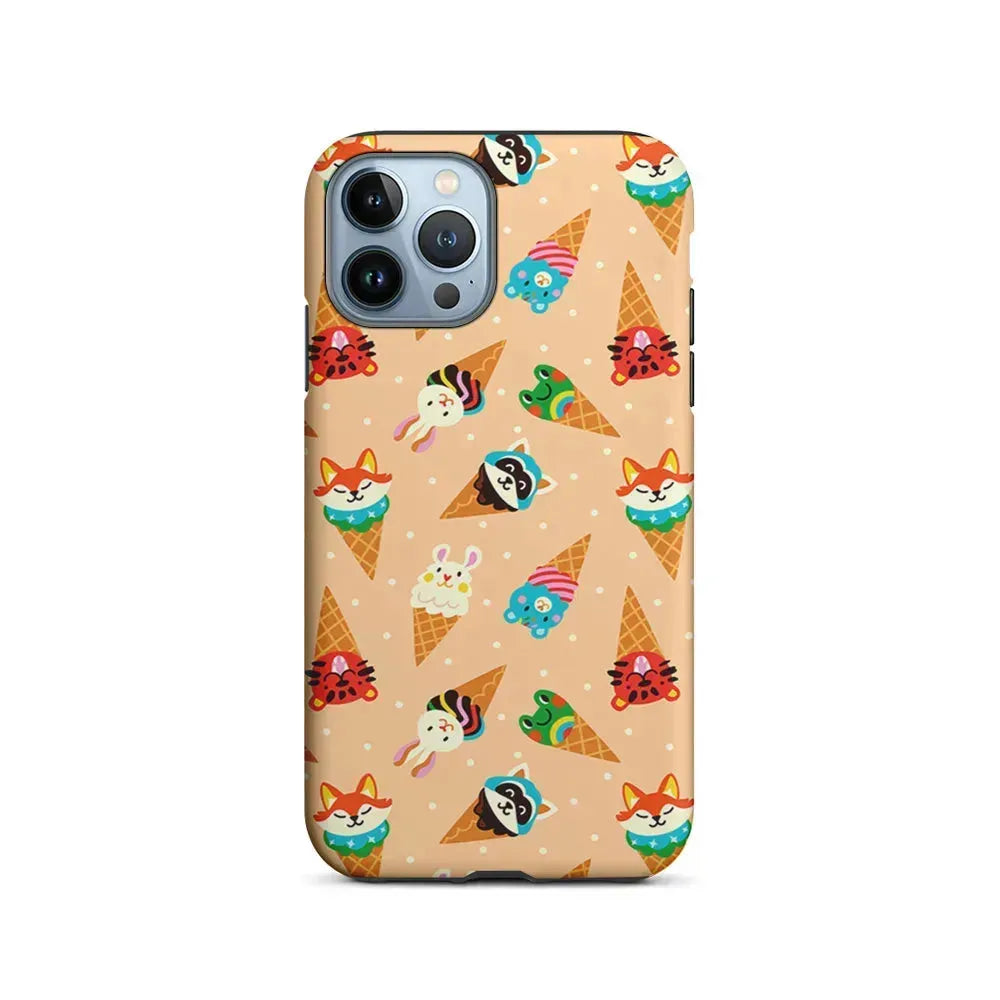 Cartoon Ice Cream Cones iPhone 15 Pro Max Case-2 in 1 Tough Case-Xtracase