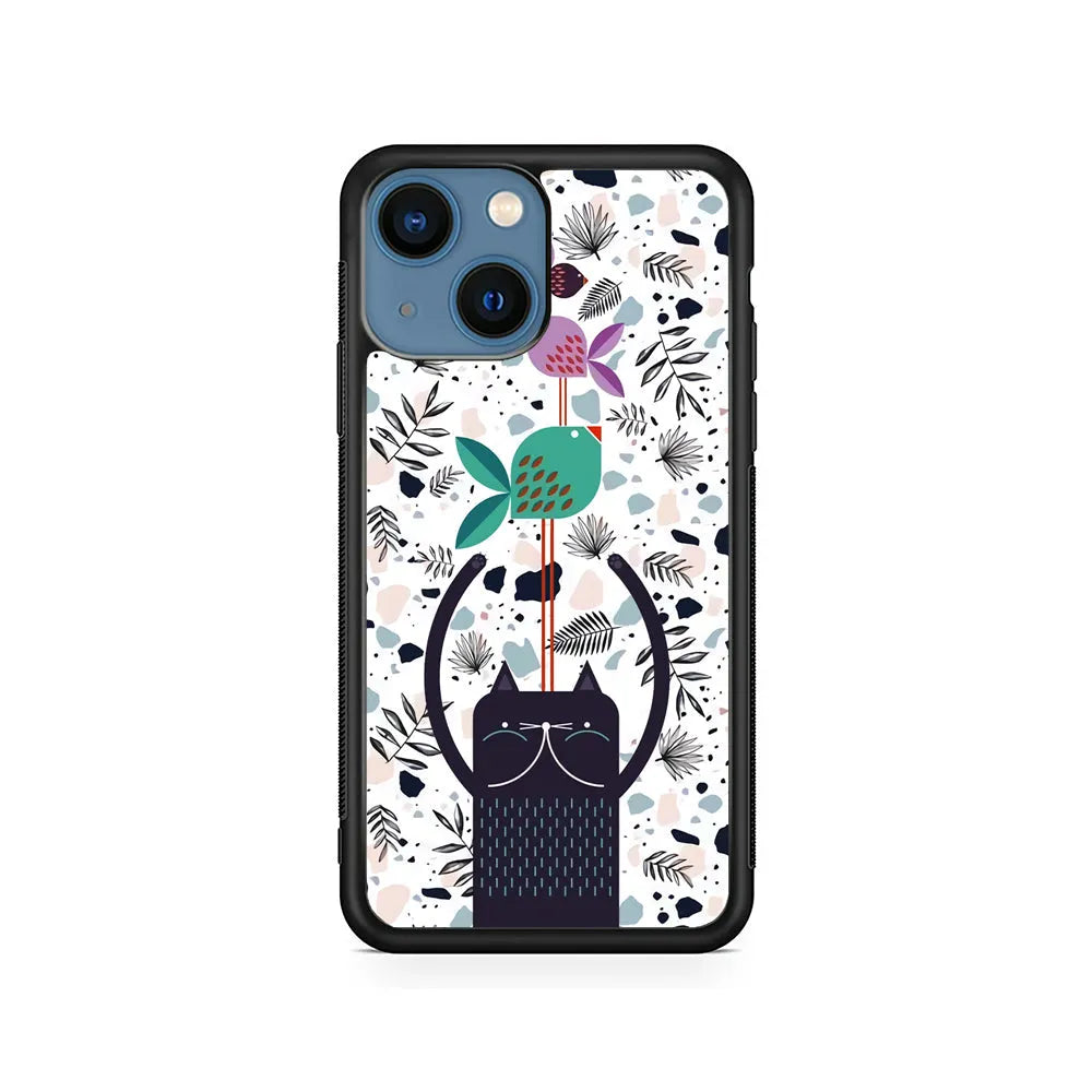 Cat Fish Aesthetic iPhone 14 Plus Case-Rubber / Black (2D Case)-Xtracase