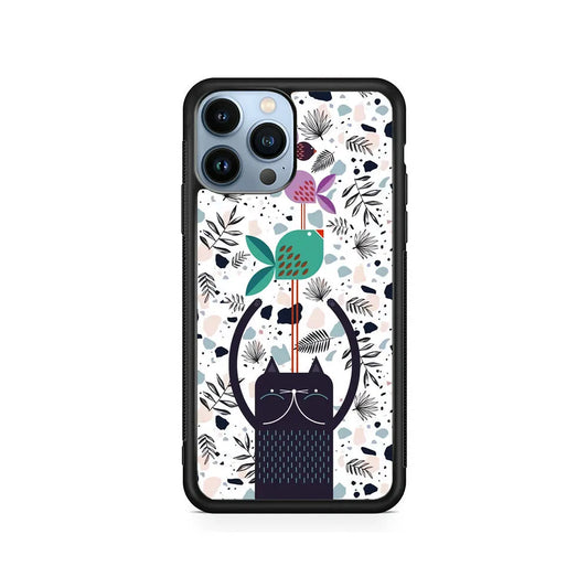 Cat Fish Aesthetic iPhone 13 Pro Case-Rubber / Black (2D Case)-Xtracase