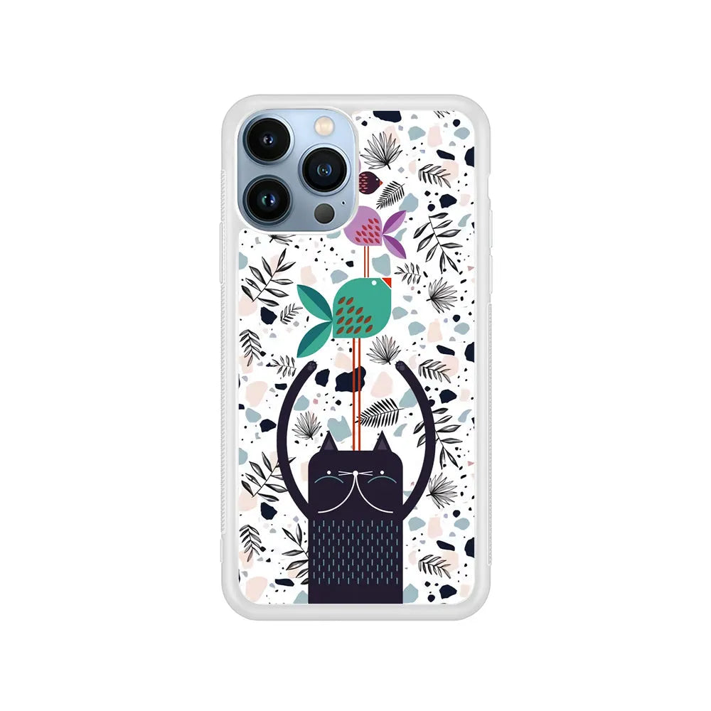 Cat Fish Aesthetic iPhone 13 Pro Case-Rubber / White (2D Case)-Xtracase