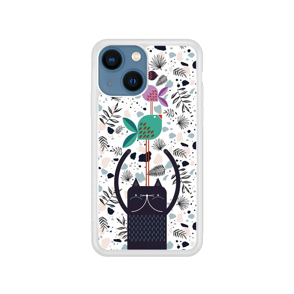 Cat Fish Aesthetic iPhone 14 Plus Case-Rubber / White (2D Case)-Xtracase