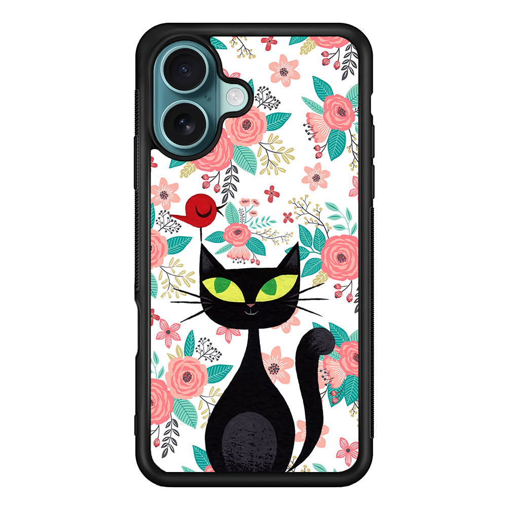 Cat Flower and Bird iPhone 16 Plus Case - Xtracase