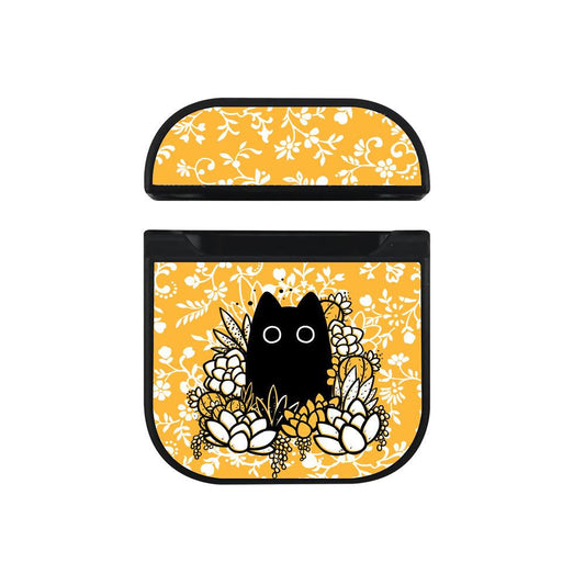 Cat On a Throne of Flowers Hard Plastic Case Cover For Apple Airpods-Xtracase