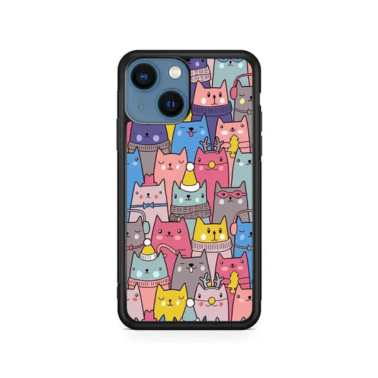 Cat in Winter iPhone 13 Mini Case-Rubber / Black (2D Case)-Xtracase