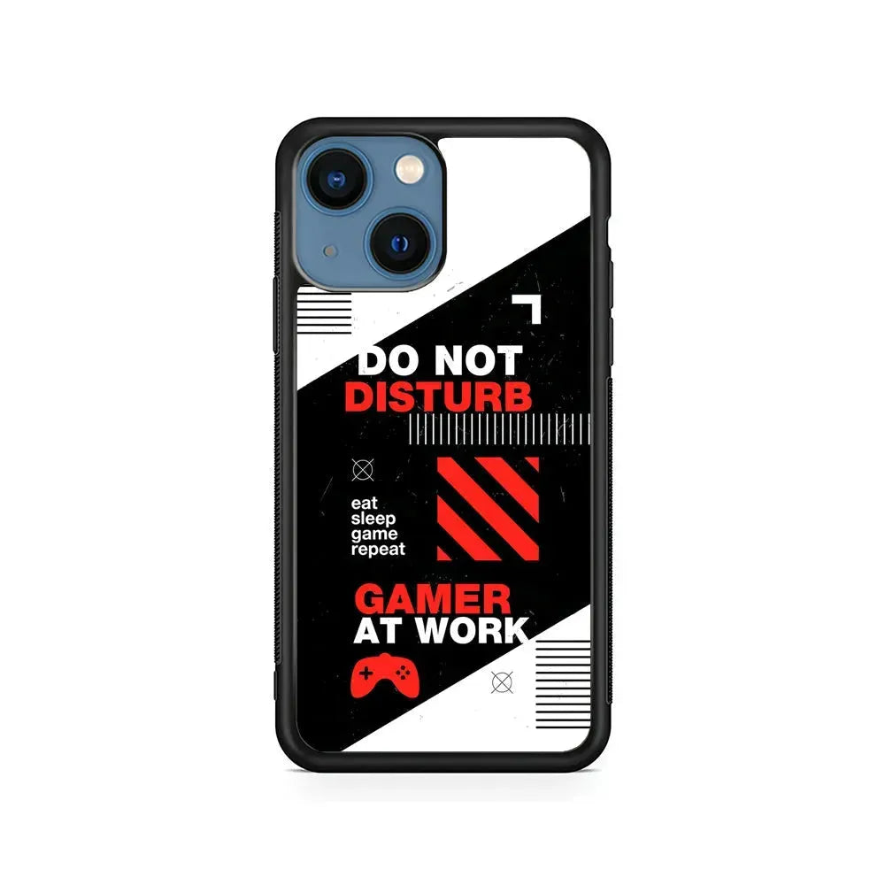 Caution and Do Not Disturb iPhone 13 Mini Case-Rubber / Black (2D Case)-Xtracase