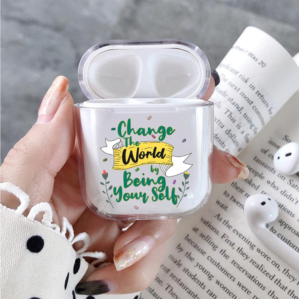 Change The World Protective Clear Case Cover For Apple Airpods-Xtracase