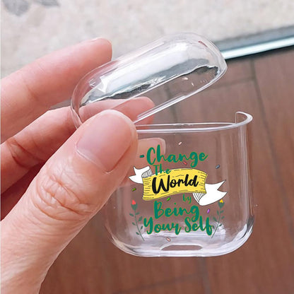 Change The World Protective Clear Case Cover For Apple Airpods-Xtracase