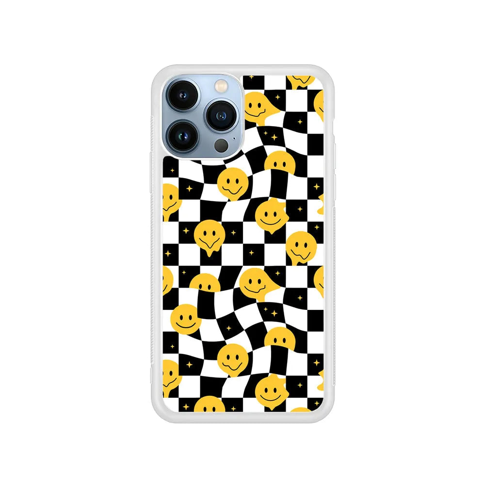 Checkmate with Smiley Pawn iPhone 13 Pro Case-Rubber / White (2D Case)-Xtracase