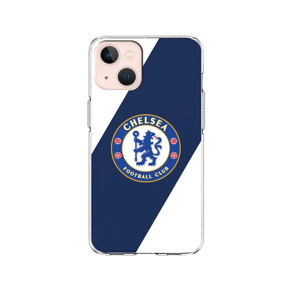 Chelsea FC Stripe Sling Logo iPhone 15 Plus Case-Clear Soft Case-Xtracase