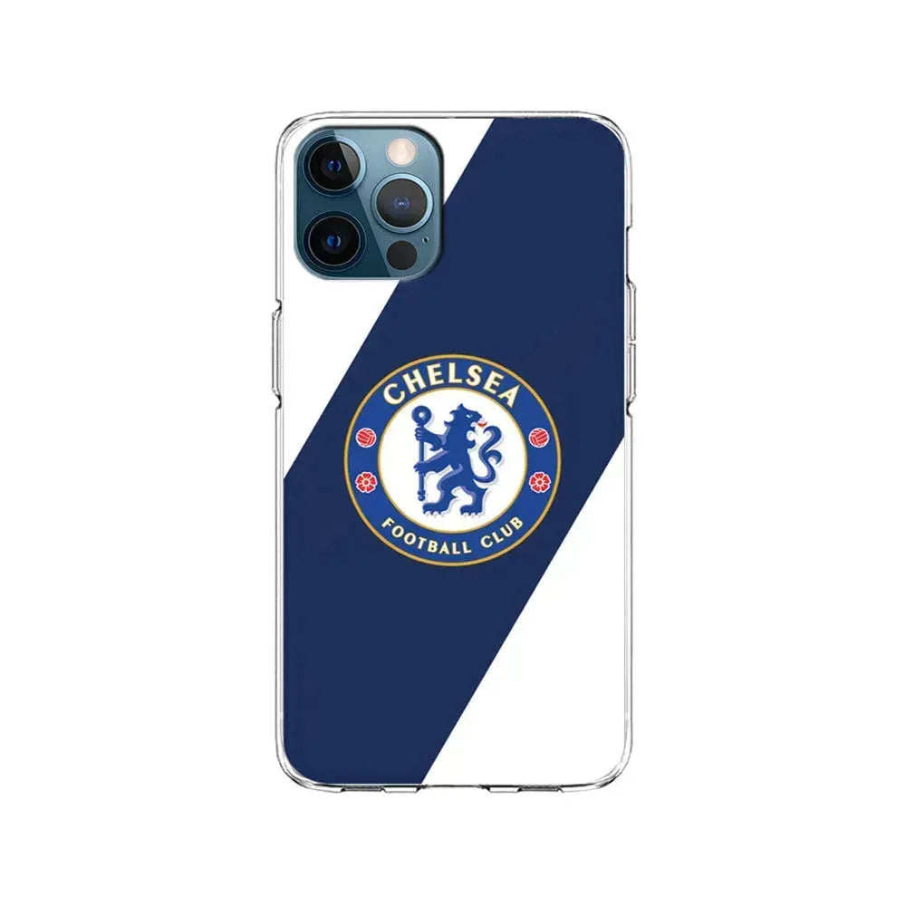 Chelsea FC Stripe Sling Logo iPhone 15 Pro Max Case-Clear Soft Case-Xtracase