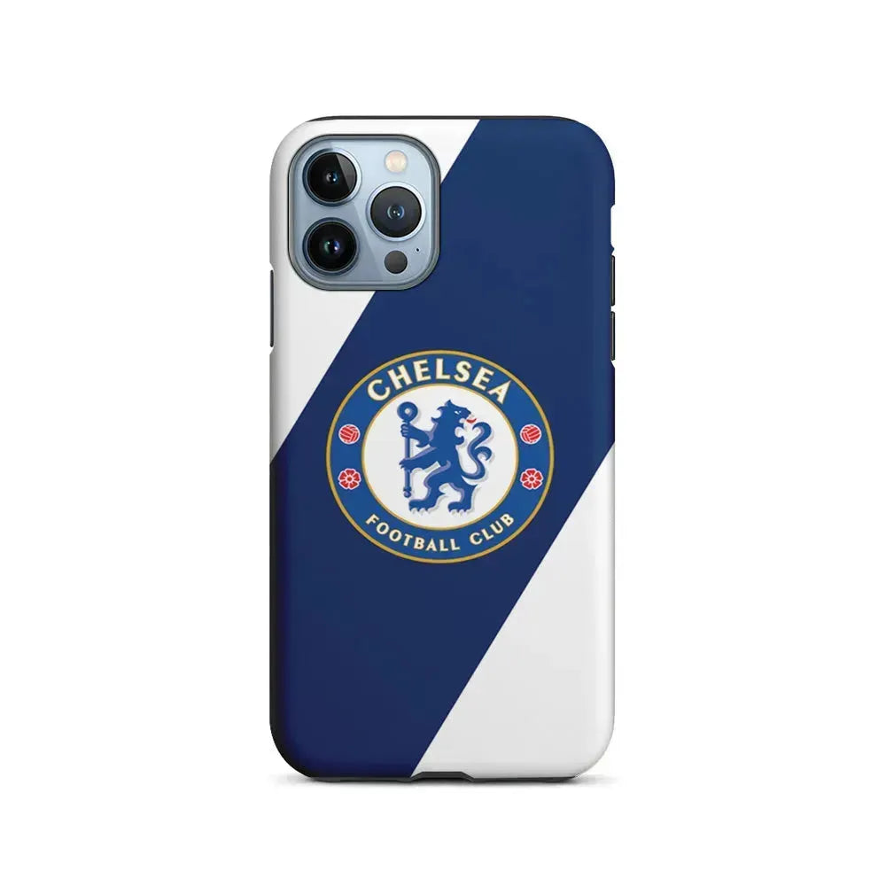 Chelsea FC Stripe Sling Logo iPhone 15 Pro Max Case-2 in 1 Tough Case-Xtracase