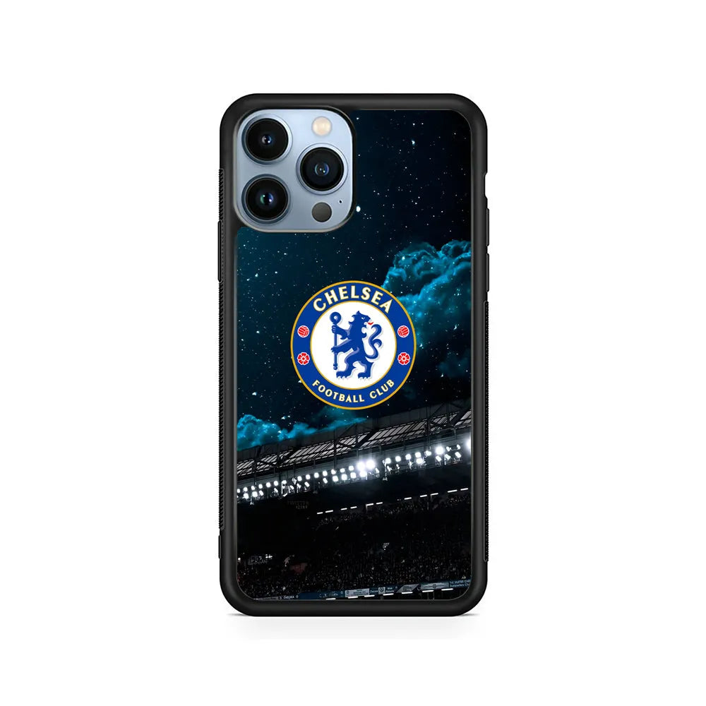 Chelsea Home Stamford Bridge iPhone 13 Pro Case-Rubber / Black (2D Case)-Xtracase