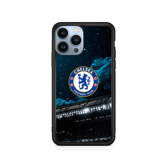 Chelsea Home Stamford Bridge iPhone 13 Pro Max Case-Rubber / Black (2D Case)-Xtracase