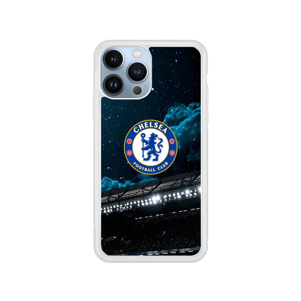 Chelsea Home Stamford Bridge iPhone 13 Pro Case-Rubber / White (2D Case)-Xtracase