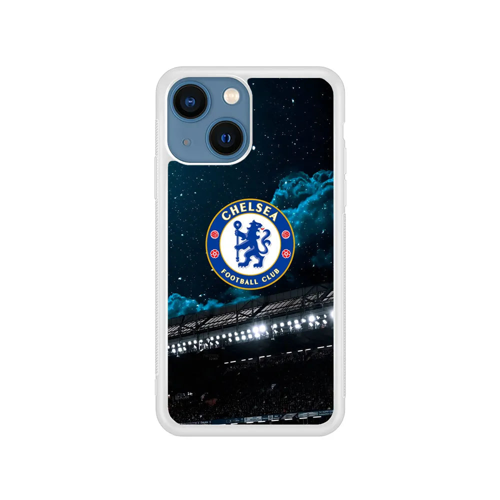 Chelsea Home Stamford Bridge iPhone 14 Plus Case-Rubber / White (2D Case)-Xtracase