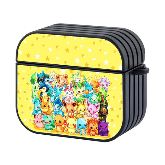 Chibi Cute Pokemon Star Background Hard Plastic Case Cover For Apple Airpods 4-Xtracase