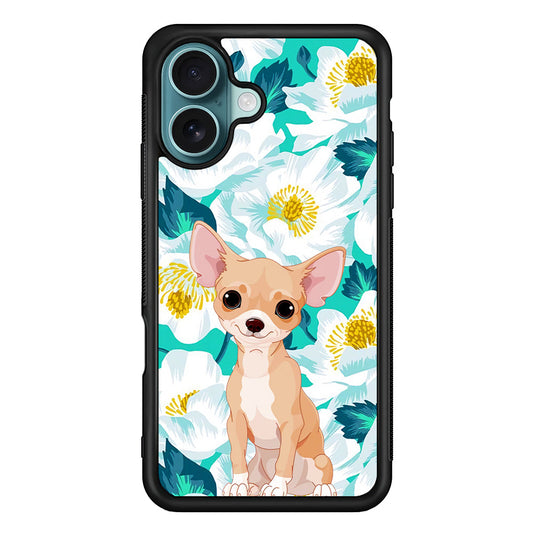 Chihuahua Dog Flower Blue iPhone 16 Plus Case - Xtracase