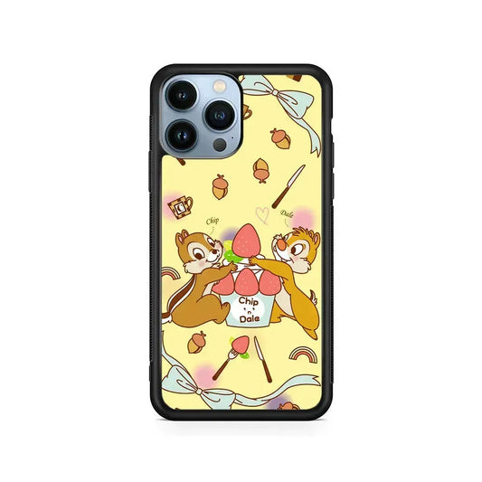 Chip N Dale Are On A Date iPhone 15 Pro Max Case-Rubber / Black (2D Case)-Xtracase