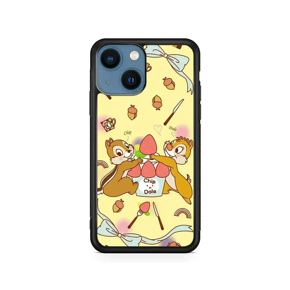 Chip N Dale Are On A Date iPhone 13 Mini Case-Rubber / Black (2D Case)-Xtracase