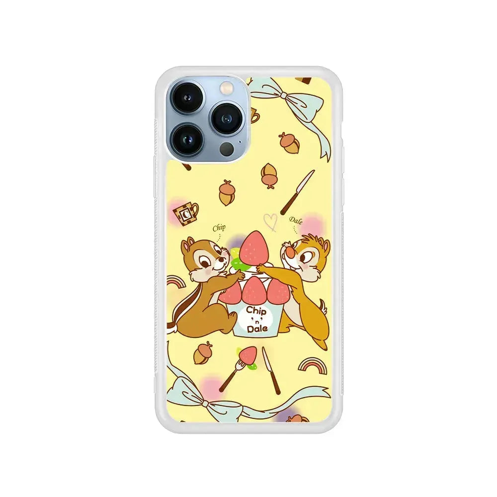 Chip N Dale Are On A Date iPhone 15 Pro Max Case-Rubber / White (2D Case)-Xtracase