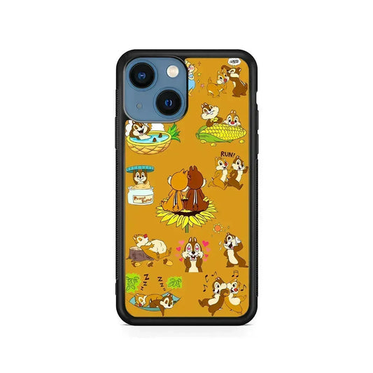 Chip N Dale Daily Activities iPhone 13 Mini Case-Rubber / Black (2D Case)-Xtracase