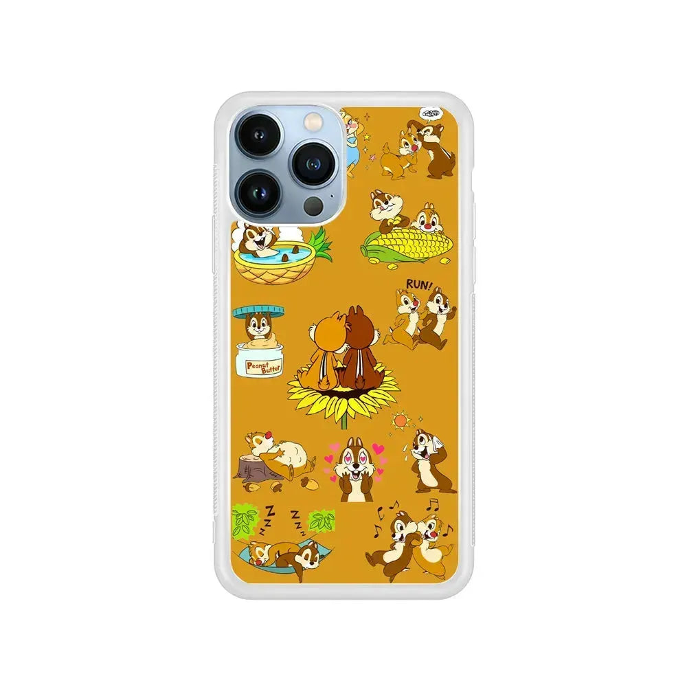 Chip N Dale Daily Activities iPhone 15 Pro Max Case-Rubber / White (2D Case)-Xtracase
