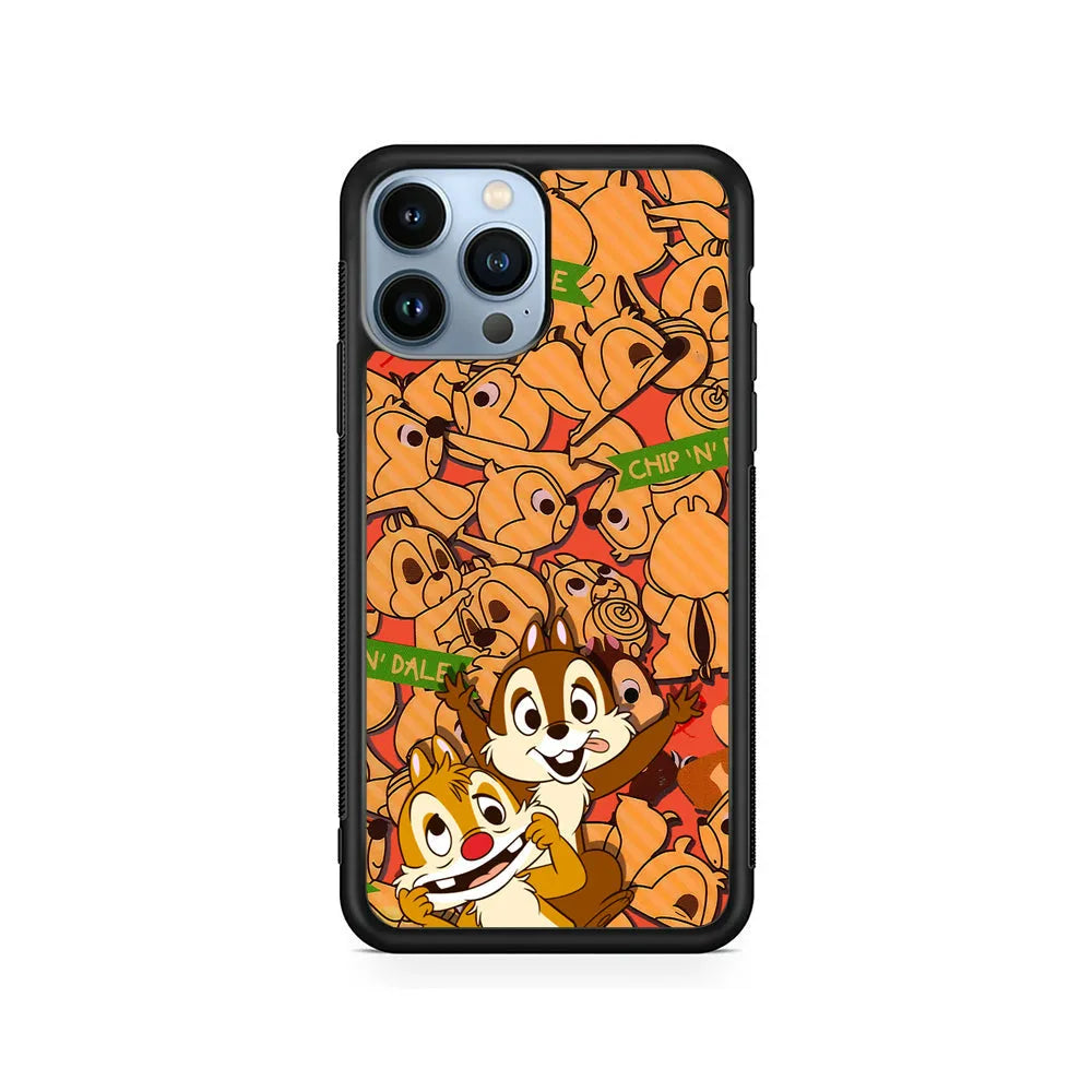 Chip N Dale Face of The Day iPhone 13 Pro Case-Rubber / Black (2D Case)-Xtracase