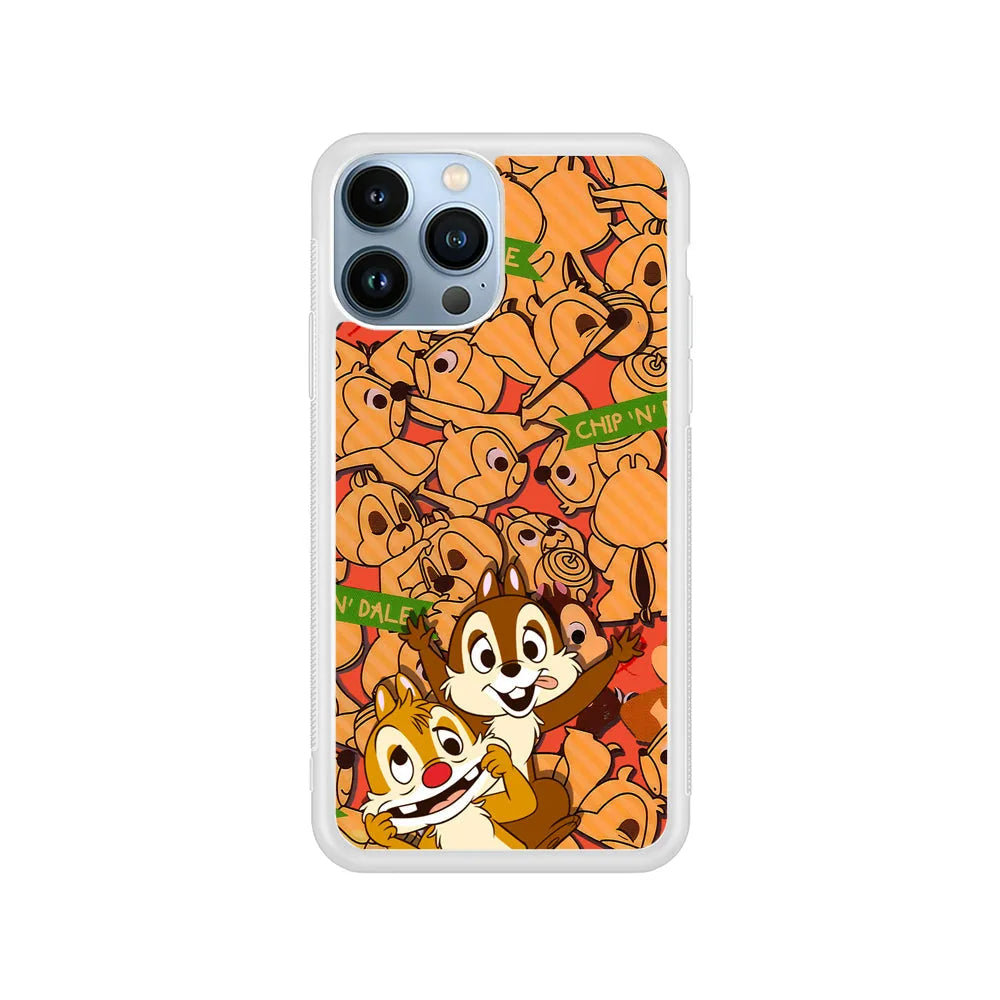 Chip N Dale Face of The Day iPhone 13 Pro Case-Rubber / White (2D Case)-Xtracase