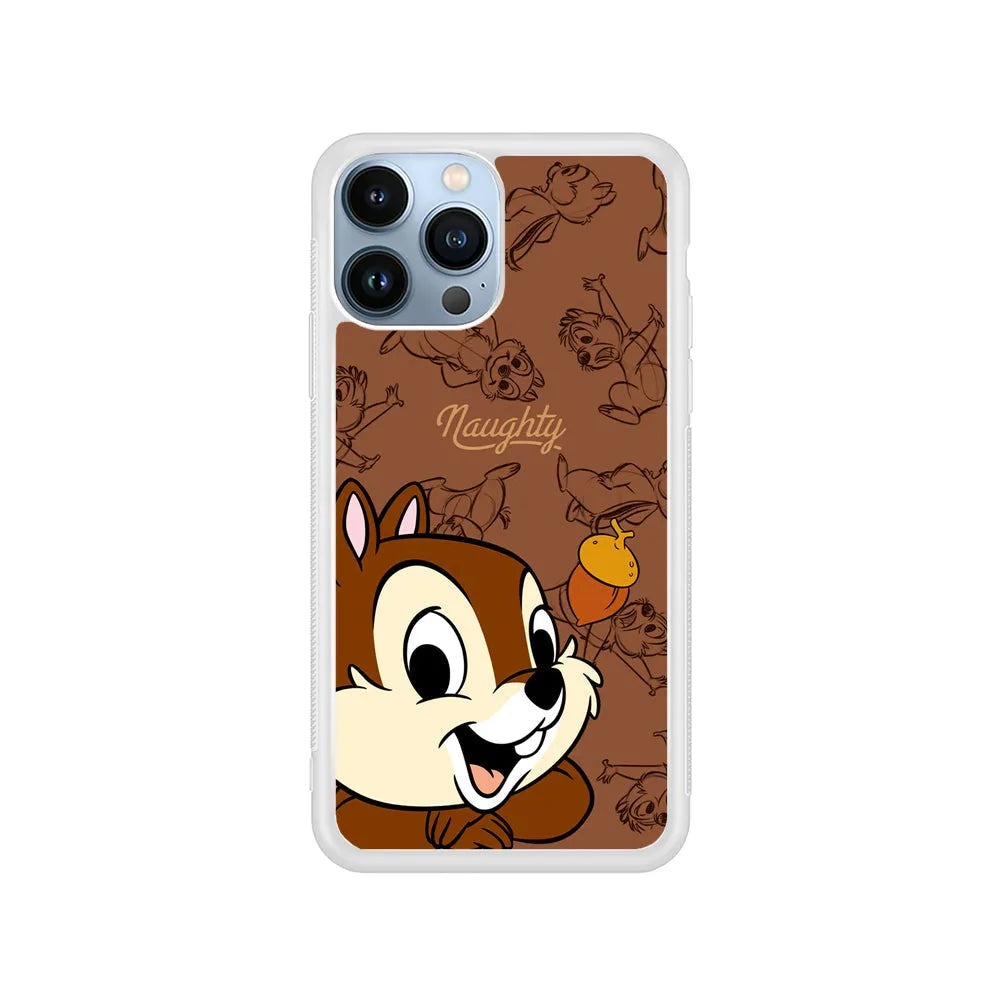 Chip N Dale Naughty Person iPhone 13 Pro Case-Rubber / White (2D Case)-Xtracase
