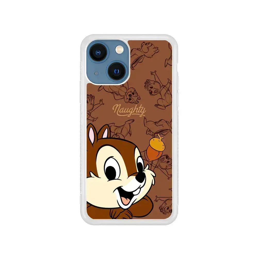 Chip N Dale Naughty Person iPhone 13 Mini Case-Rubber / White (2D Case)-Xtracase