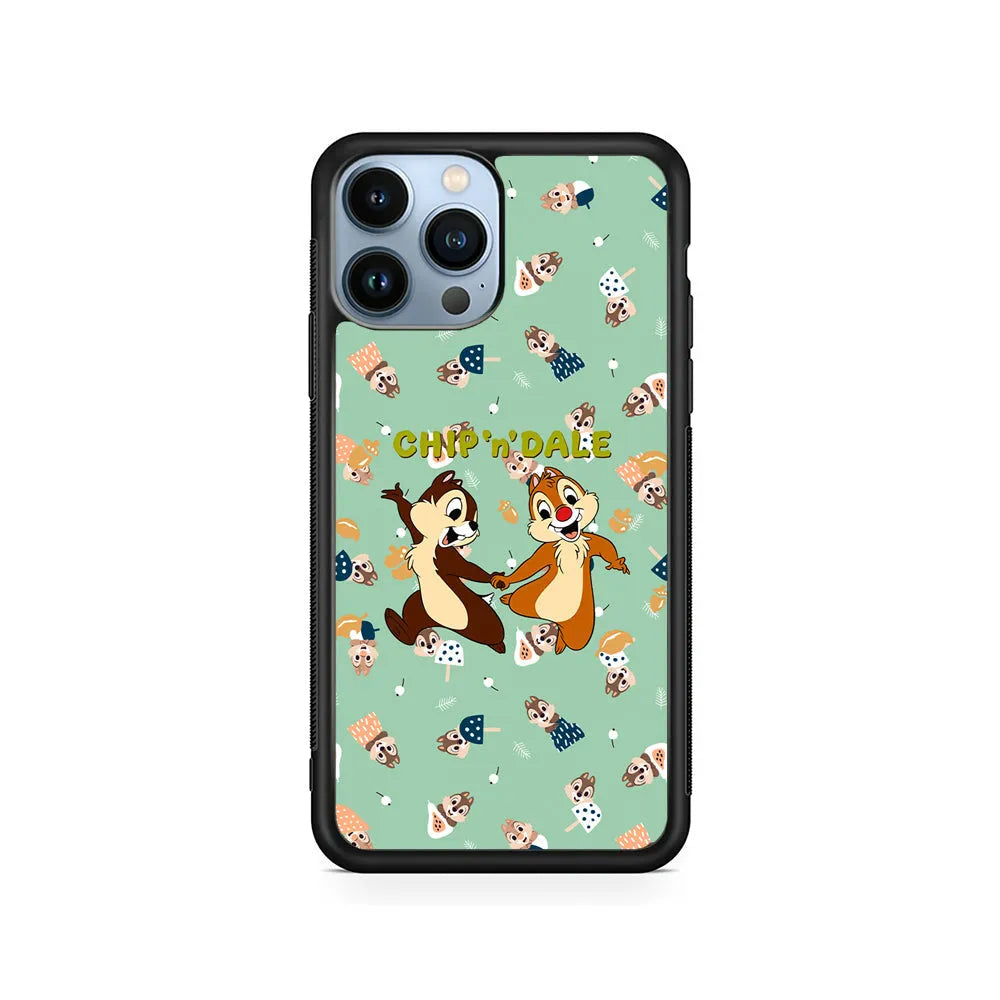Chip N Dale Walk Happily iPhone 13 Pro Case-Rubber / Black (2D Case)-Xtracase