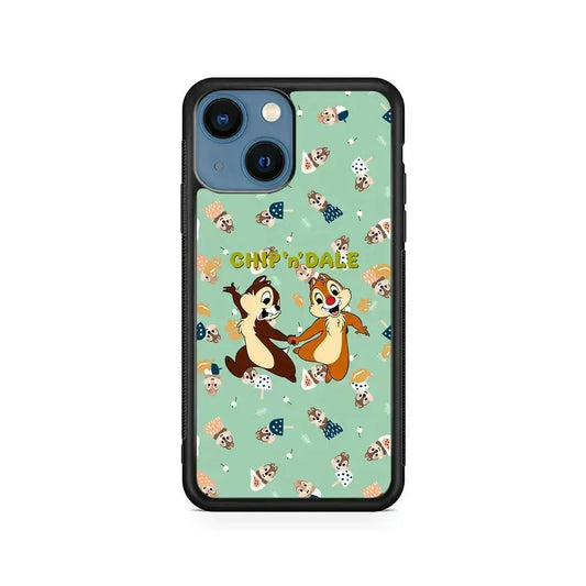 Chip N Dale Walk Happily iPhone 13 Mini Case-Rubber / Black (2D Case)-Xtracase