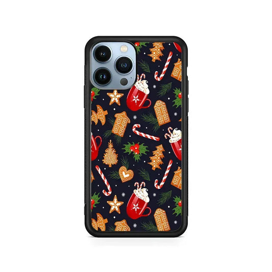 Christmas Ornaments Aesthetic iPhone 15 Pro Max Case-Rubber / Black (2D Case)-Xtracase