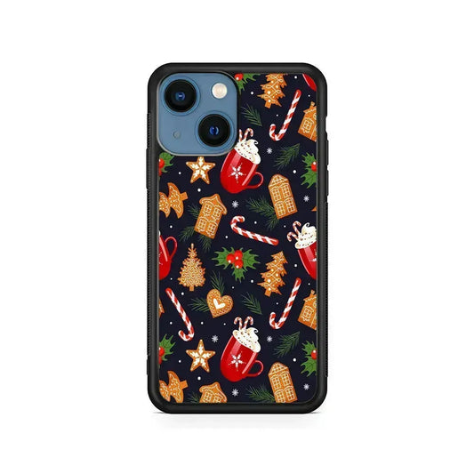Christmas Ornaments Aesthetic iPhone 13 Mini Case-Rubber / Black (2D Case)-Xtracase