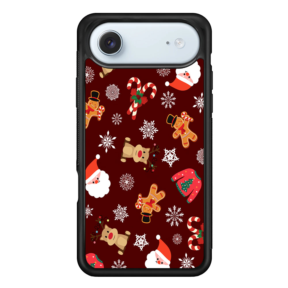 Christmas Ornaments Pattern Maroon iPhone 17 Air Case - Xtracase