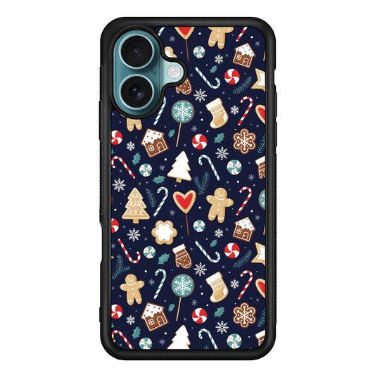 Christmas Ornaments Pattern Navy iPhone 16 Plus Case - Xtracase