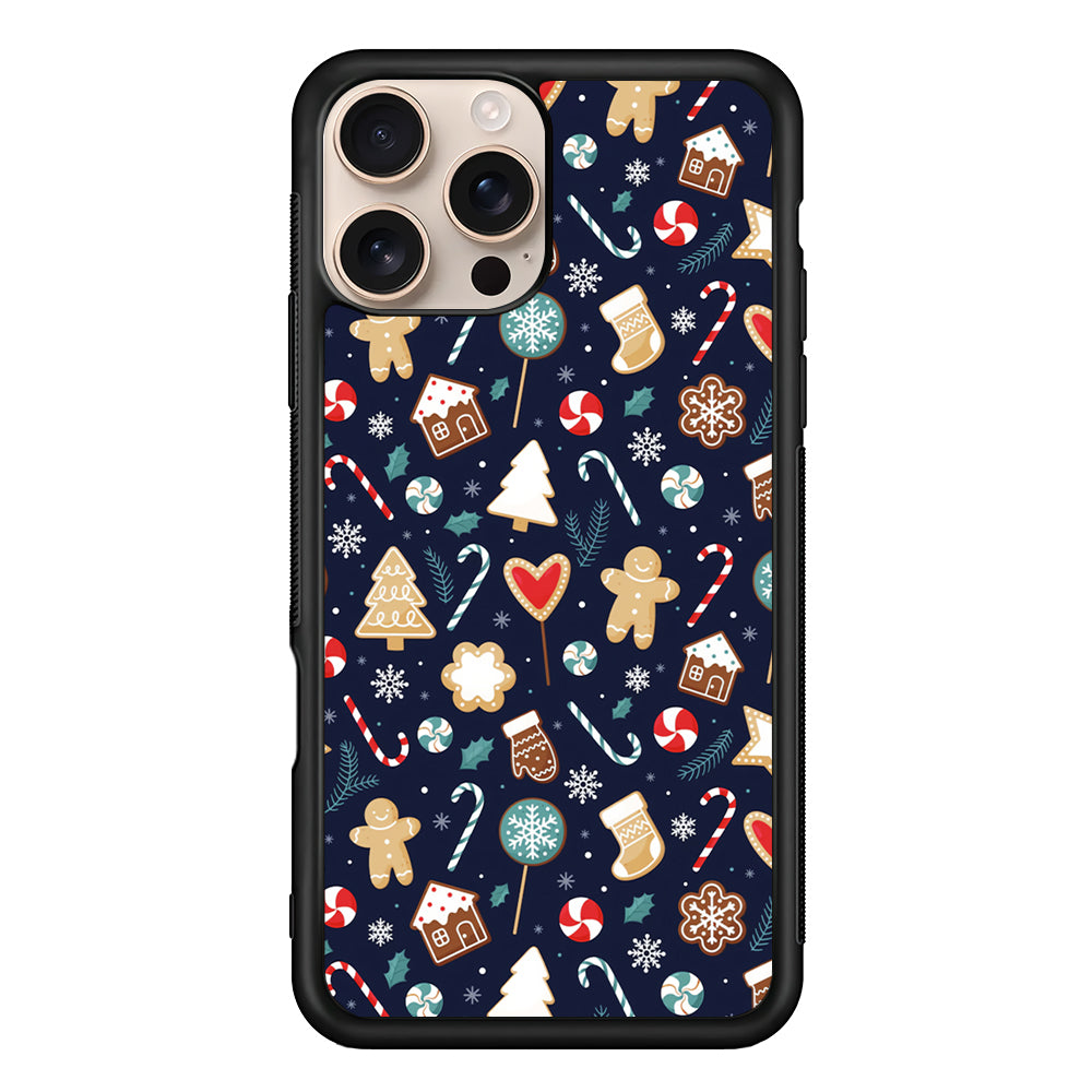 Christmas Ornaments Pattern Navy iPhone 16 Pro Case - iPhone 16 Pro
