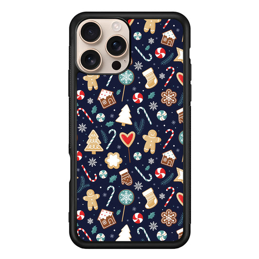 Christmas Ornaments Pattern Navy iPhone 16 Pro Case - iPhone 16 Pro