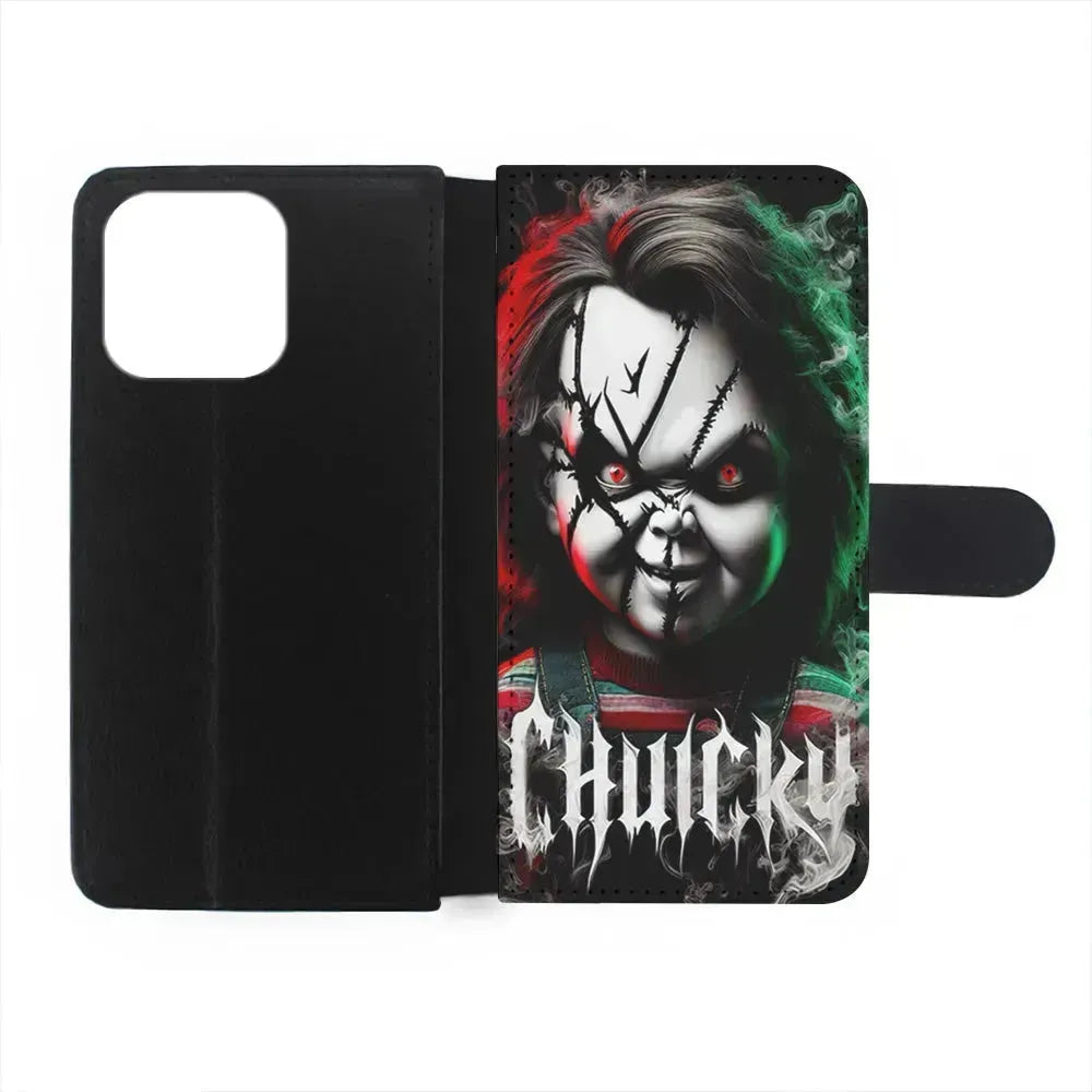 Chucky Doll Scary Face iPhone 13 Mini Case-Flip Wallet Case-Xtracase
