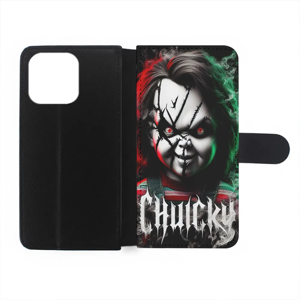 Chucky Doll Scary Face iPhone 13 Pro Case-Flip Wallet Case-Xtracase