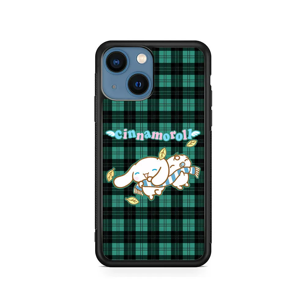 Cinnamoroll Winter Scarf iPhone 15 Case-Rubber / Black (2D Case)-Xtracase