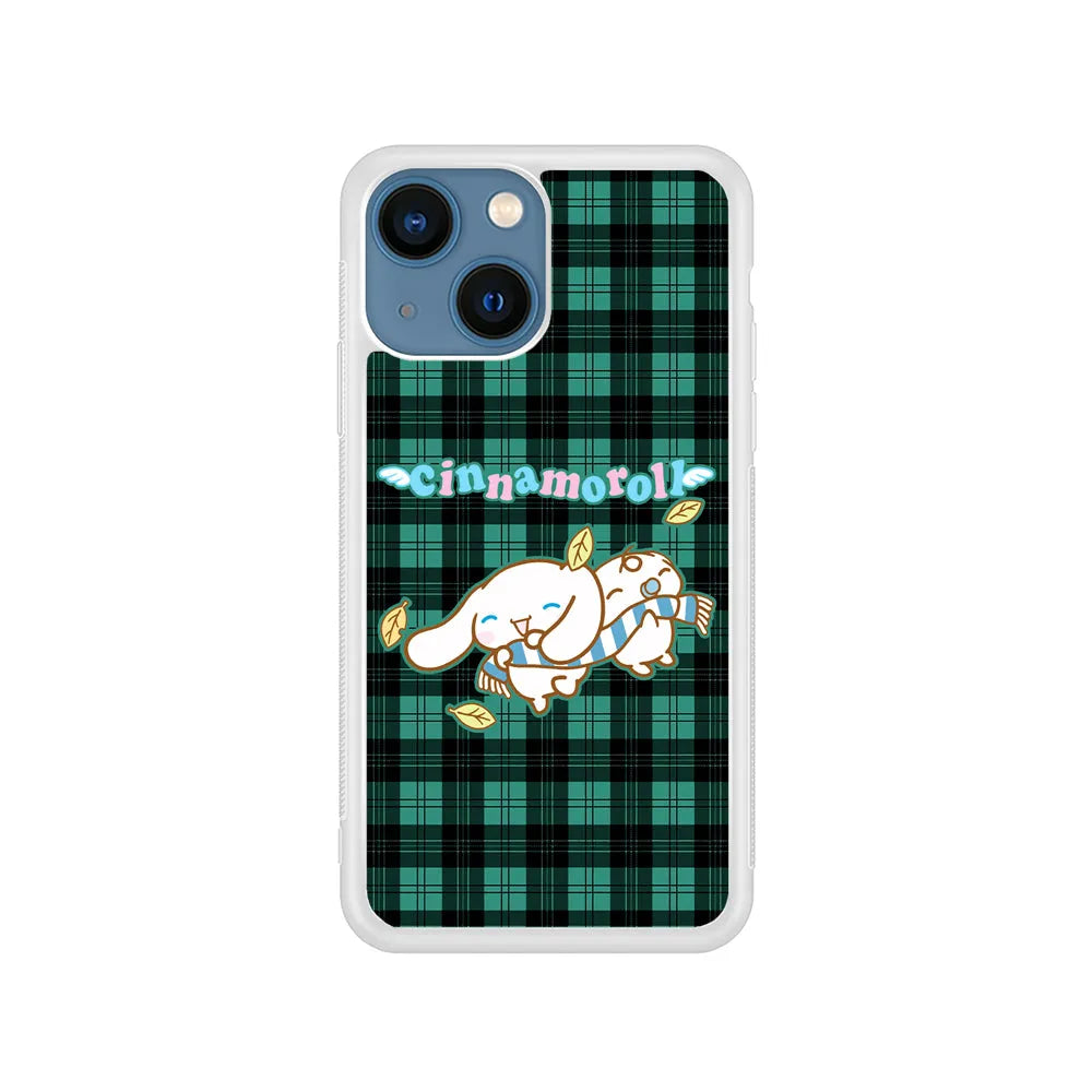 Cinnamoroll Winter Scarf iPhone 15 Plus Case-Rubber / White (2D Case)-Xtracase