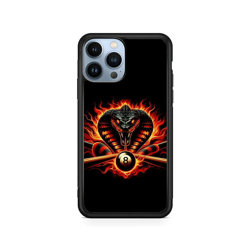 Cobra Head Ball Number 8 iPhone 13 Pro Max Case-Rubber / Black (2D Case)-Xtracase