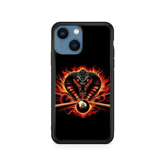 Cobra Head Ball Number 8 iPhone 13 Mini Case-Rubber / Black (2D Case)-Xtracase
