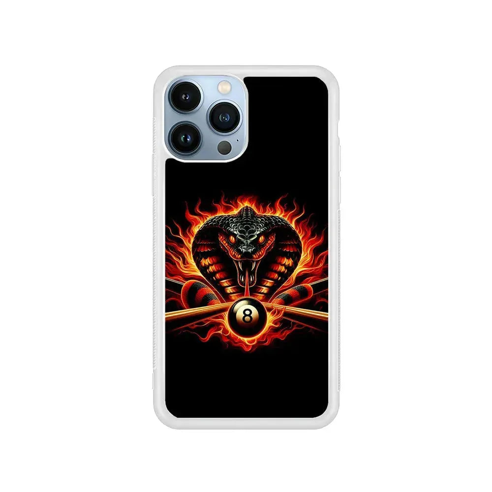 Cobra Head Ball Number 8 iPhone 15 Pro Max Case-Rubber / White (2D Case)-Xtracase